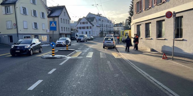 Unfallort Zürcher Strasse in St. Gallen. Unfallort Zürcher Strasse