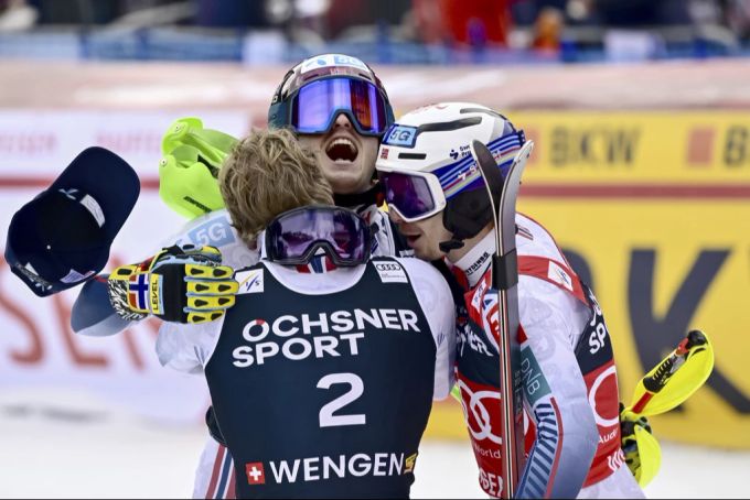 Am Ende sind es drei Norweger, die in Wengen über eine Fahrt aufs Podest jubeln. McGrath