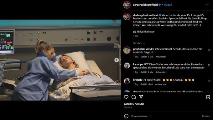 Entgegen vieler Befürchtungen übersteht Josie Bachmeier die «Der Bergdoktor»-Staffel unbeschadet. Der Bergdoktor