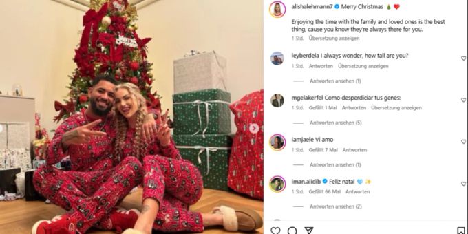 Alisha Lehmann und Douglas Luiz geniessen die Weihnachtszeit. Alisha Lehmann