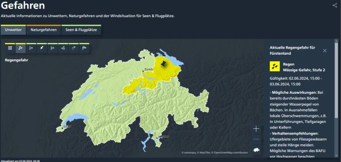 Die Gefahr von Unwetter ist noch nicht gebannt. In der Ostschweiz wird weiter vor grossen Regenmengen gewarnt. Hochwasser