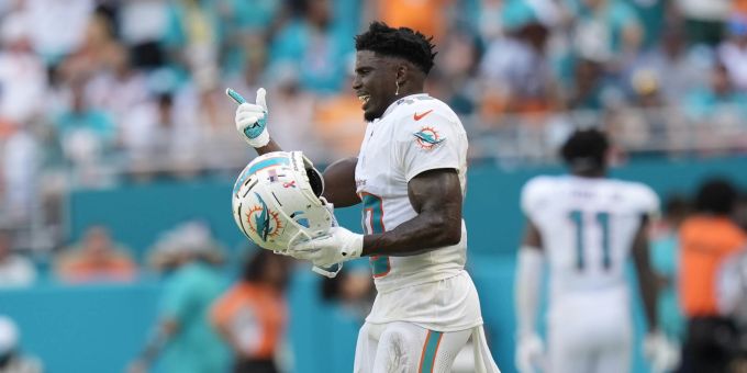 Tyreek Hill von den Miami Dolphins während des Spiels der NFL gegen die Jacksonville Jaguars. NFL Tyreek Hill