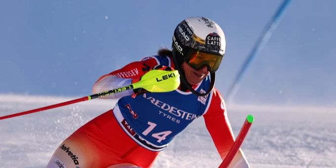 Wendy Holdener beim ersten Lauf des Slaloms in Gurgl. Wendy Holdener Gurgl