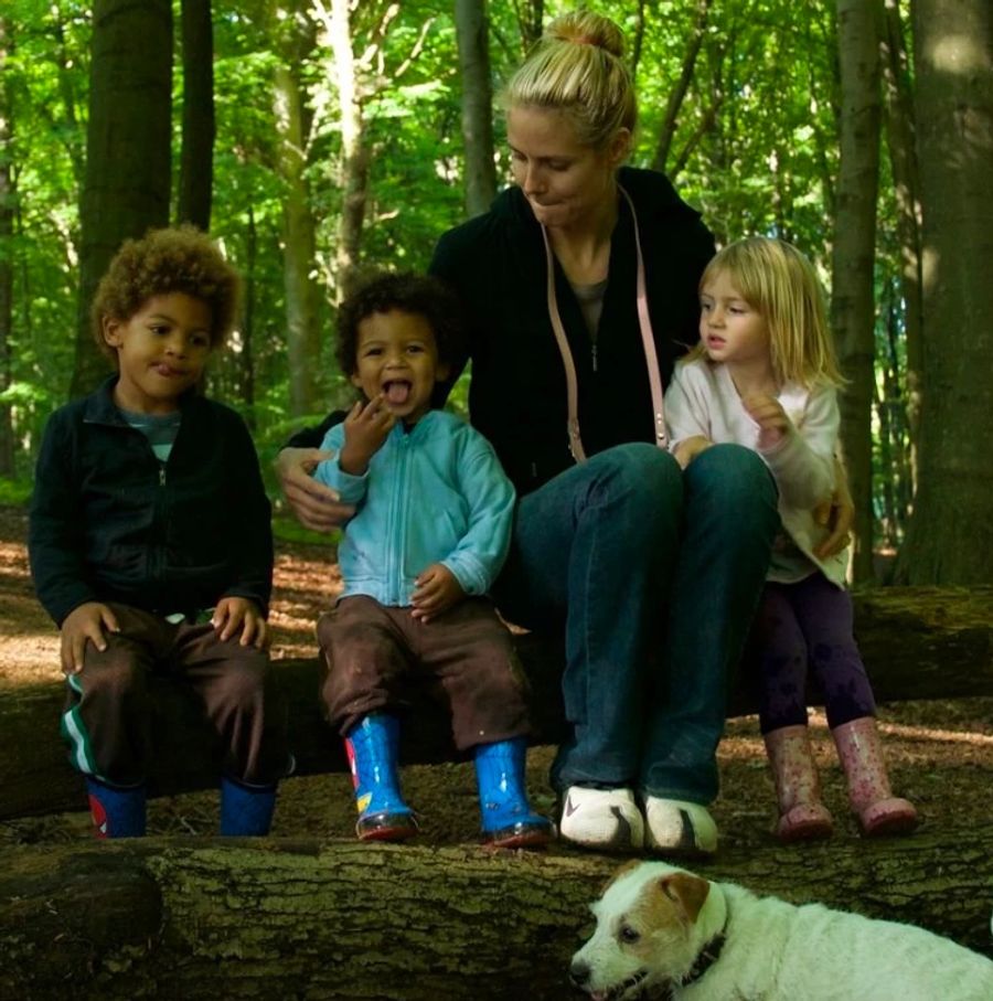 Heidi Klum in früheren Jahren mit drei ihrer vier Kids.