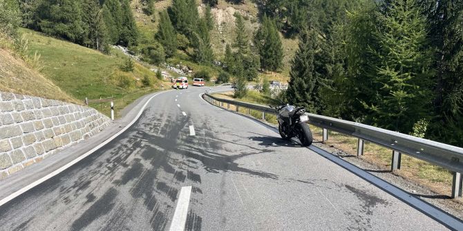 Unfallstelle in Zernez.