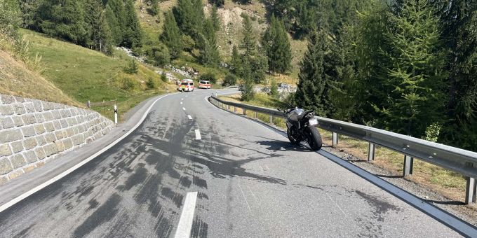 Unfallstelle in Zernez. Unfallstelle in Zernez.