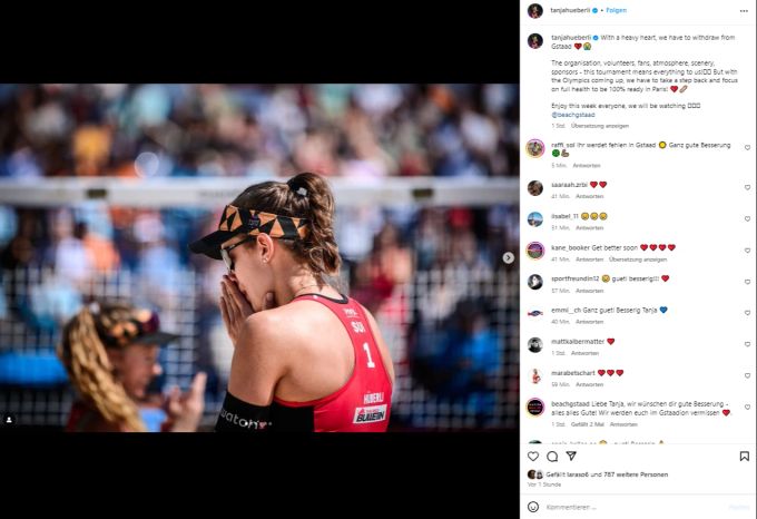 Tanja Hüberli teilt die Absage auf Instagram mit. Tanja Hüberli