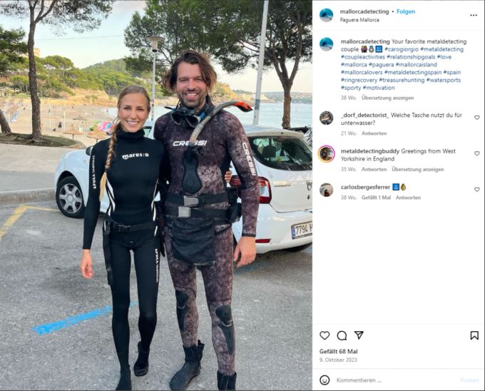 Giorgio und Caro suchen den Meeresboden vor Mallorca nach verlorenen Gegenständen ab. Giorgio