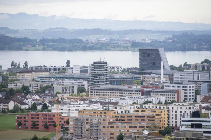 Ansicht über die Stadt Zug. Ansicht Stadt Zug