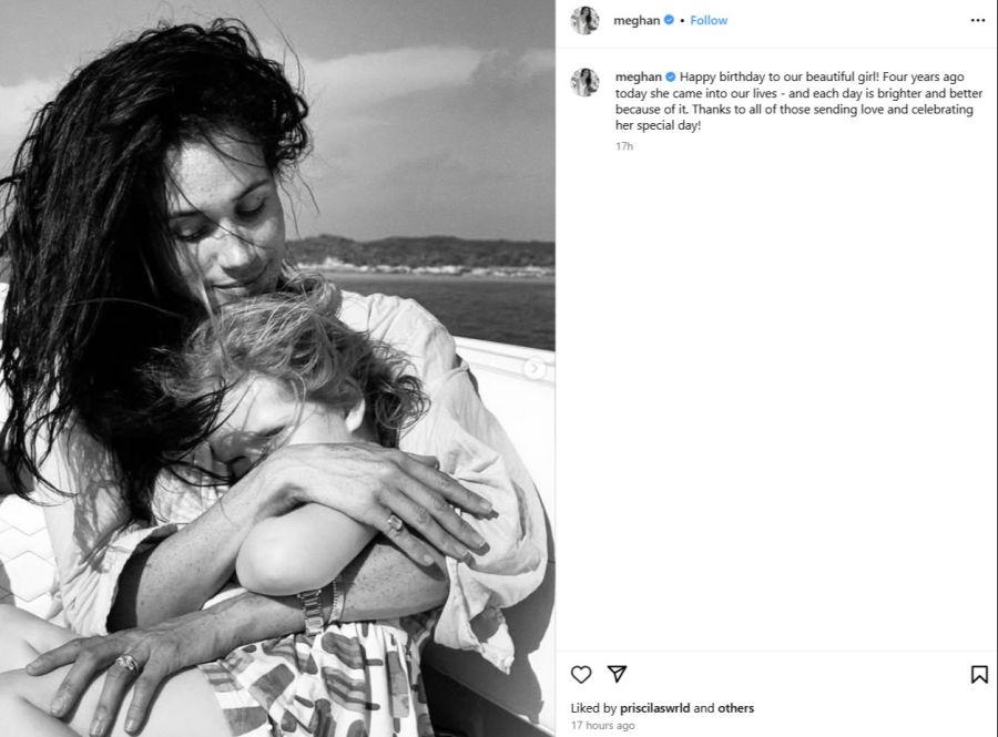 Meghan Markle und ihre Tochter Lilibet. Die Mutter gratuliert ihrer Tochter mit einem herzigen Post auf Instagram zum Geburtstag.