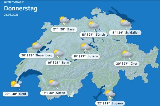 Das Wetter wird am Donnerstag etwas unbeständig. Wetter