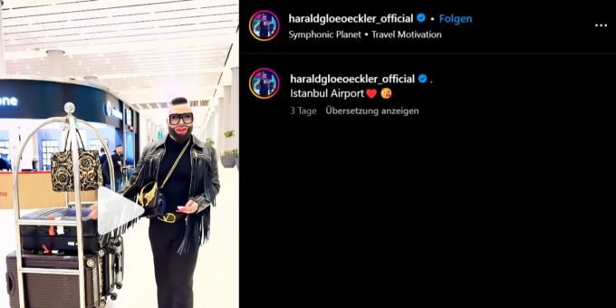 Harald Glööckler grüsste nach dem Erbeben vom Airport Istanbul. Glööckler Erdbeben Istanbul