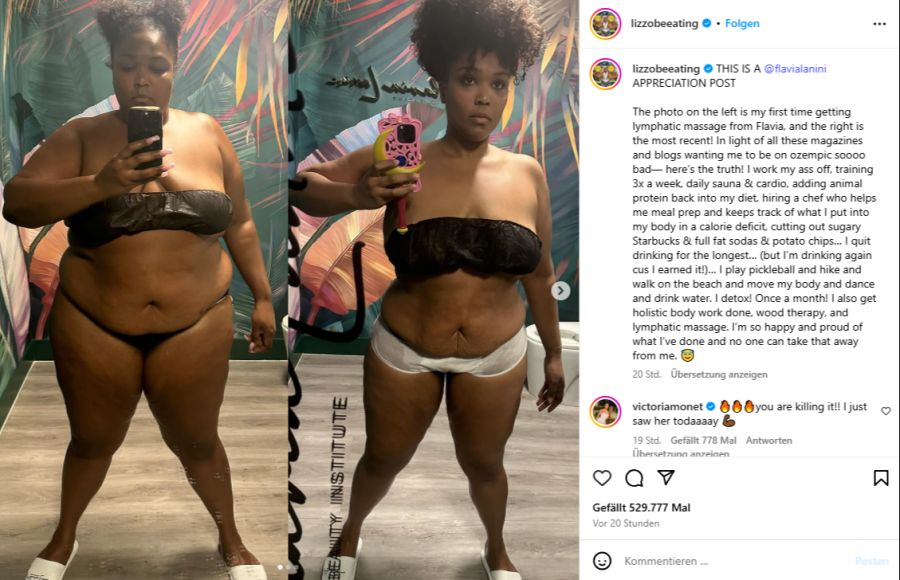 Lizzo hat ihr Leben umgestellt und abgenommen.