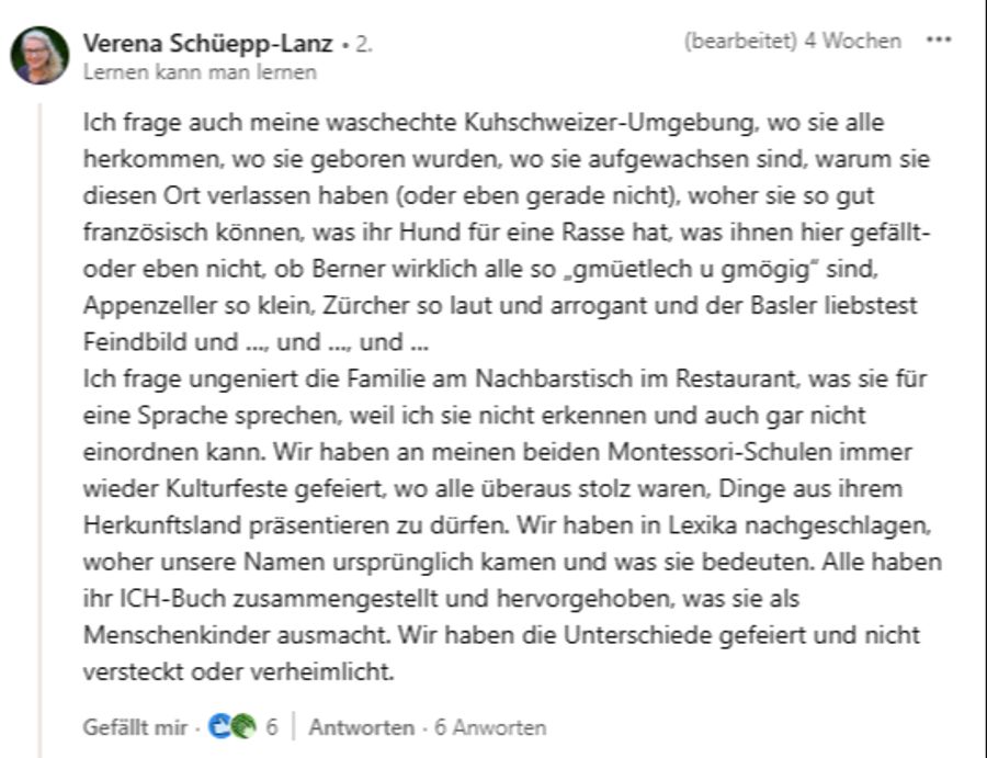 Montessori-Pädagogin Verena Schüepp-Lanz hat mit der Frage nur positive Erfahrungen gemacht.