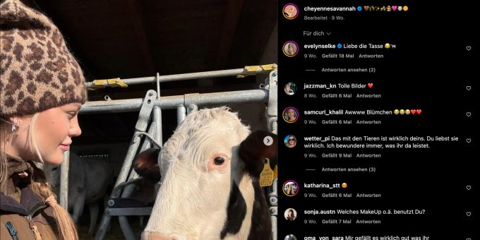 Cheyenne Ochsenknecht hat sich statt einem Jetset-Leben für ihren Bauernhof in Österreich entschieden. Cheyenne Ochsenknecht
