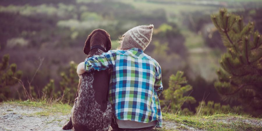 Mensch legt Arm im Hund, Natur