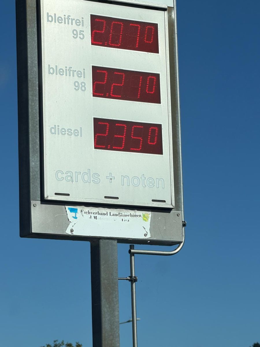 Doch in der Realität am 23.09.26: 2.07 pro Liter Bleifrei95.