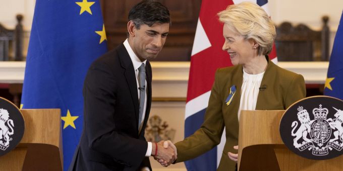 Rishi Sunak und Ursula von der Leyen Brexit Streit