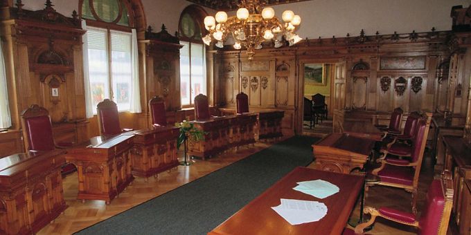Das Sitzungszimmer des Bundesrats im Bundeshaus West. (Archivbild) Bundeshaus