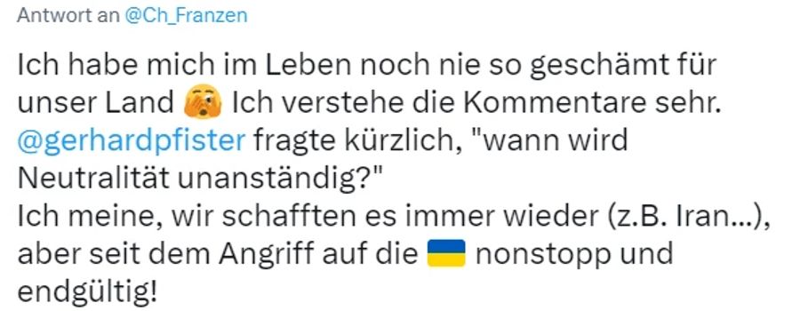 Auch Schweizerinnen und Schweizer kritisieren das Vorgehen. Sie habe sich «noch nie so geschämt für unser Land», schreibt eine Userin.