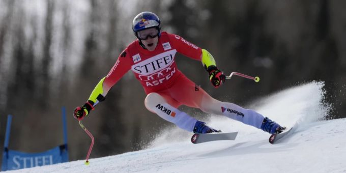 Marco Odermatt während dem Super-G in Aspen. Marco Odermatt