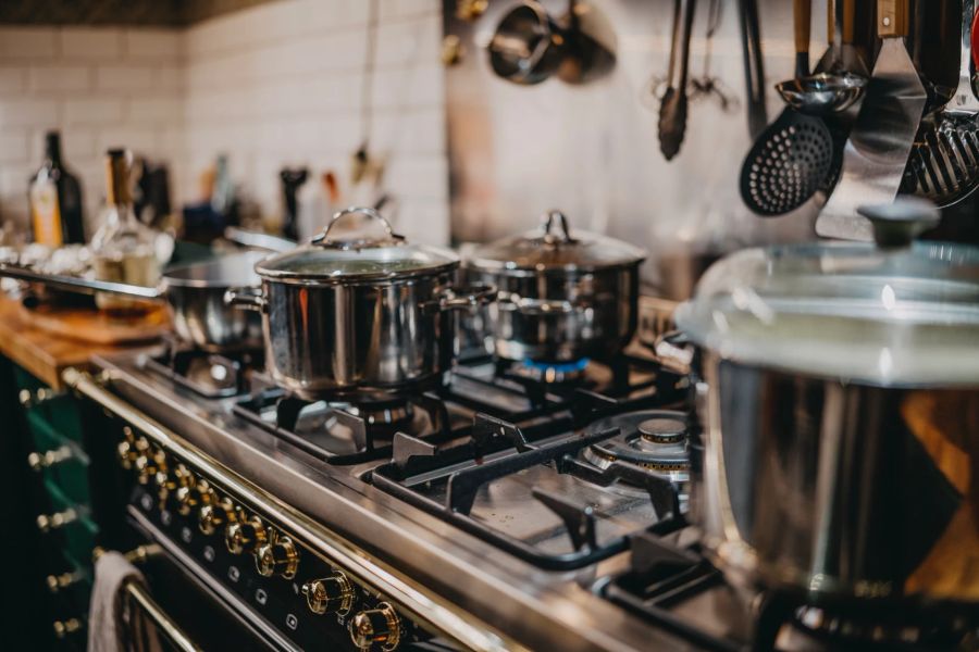 Herd Töpfe Kochen Gas Küche