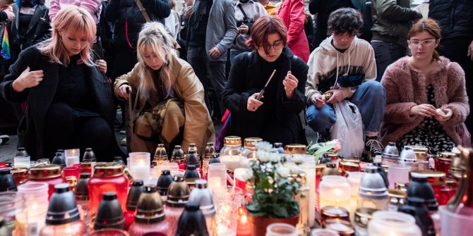 March for the Condemnation of Hatred of the LGBTI Community after shooting outside the LGBT bar in Bratislava