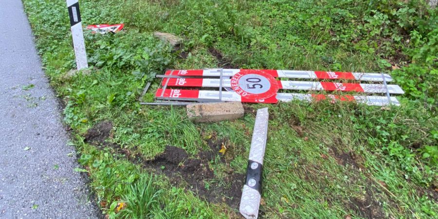 Seewen: Kollision mit Baustellen-Signalisation