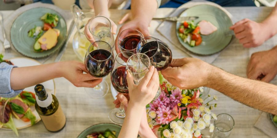 Menschen Wein Essen