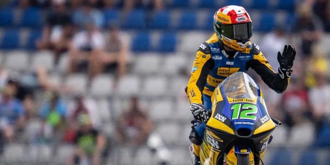 Noah Dettwiler bei seinem Debüt in der Moto3. Moto3 Noah Dettwiler
