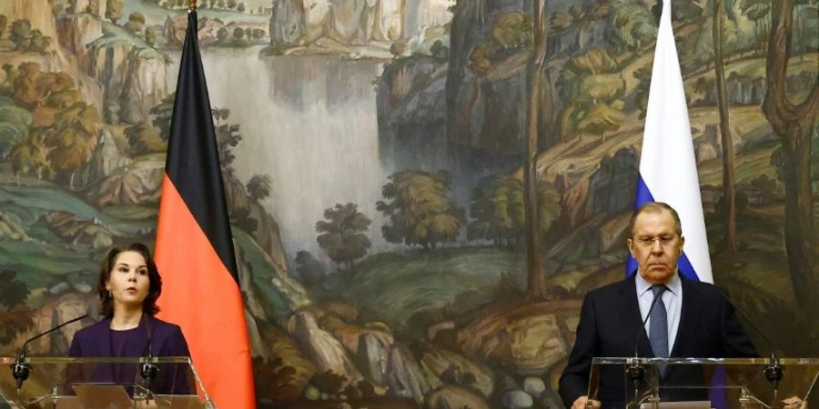 Baerbock und Russlands Aussenminister Lawrow in Moskau