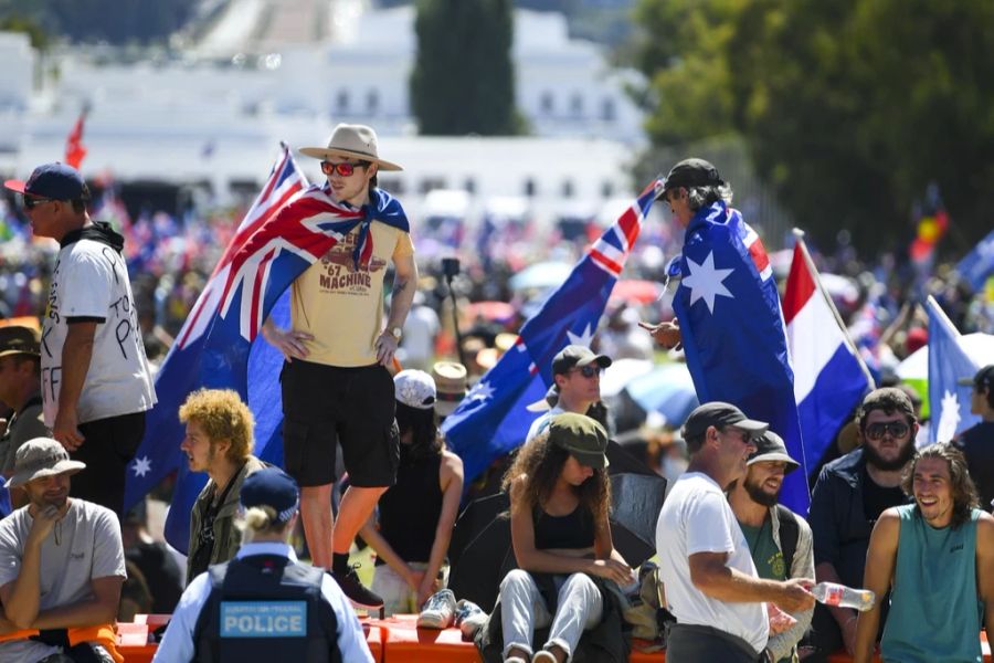 Nach Neuseeland kam es am Wochenende auch in Australien zu einem «Freiheitskonvoi».