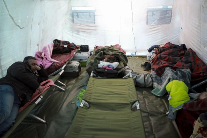 Flüchtlinge Zelt Ukraine Konflikt