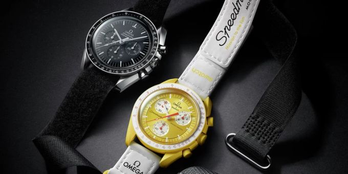 Die neuen Moonswatch-Uhren von Swatch und Omega. swatch gold moonswatch zürich