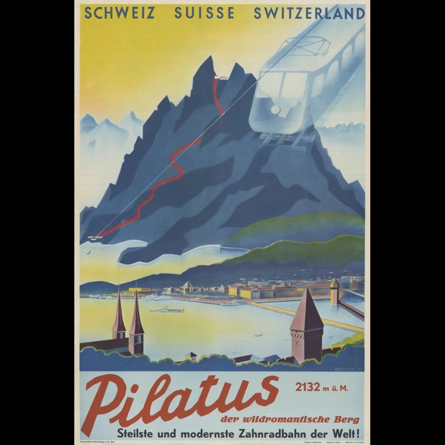 Beeindruckend sind die Bergbahnprojekte zur Zeit der Jahrhundertwende: 1889 wurde am Pilatus die mit maximal 48 % Steigung bis heute steilste Bergbahn der Welt gebaut.