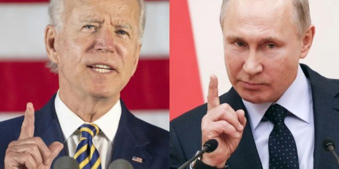 Joe Biden (L) und Wladimir Putin Joe Biden (L) und Wladimir Putin