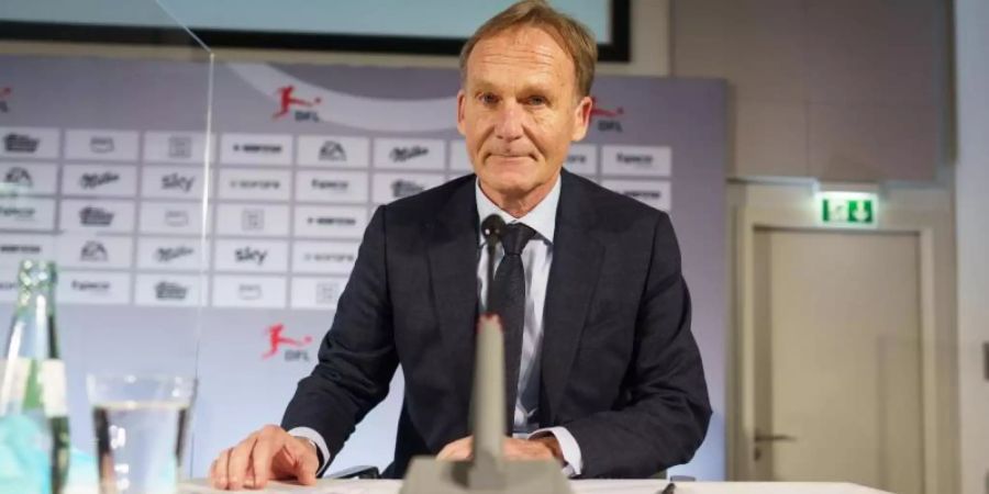 Schiebt einem vorzeitigen Haaland-Wechsel einen Riegel vor: BVB-Boss Hans-Joachim Watzke. Foto: Frank Rumpenhorst/dpa