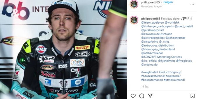 Philipp Öttl wurde beim dritten Training in Aragon Vierter. öttl