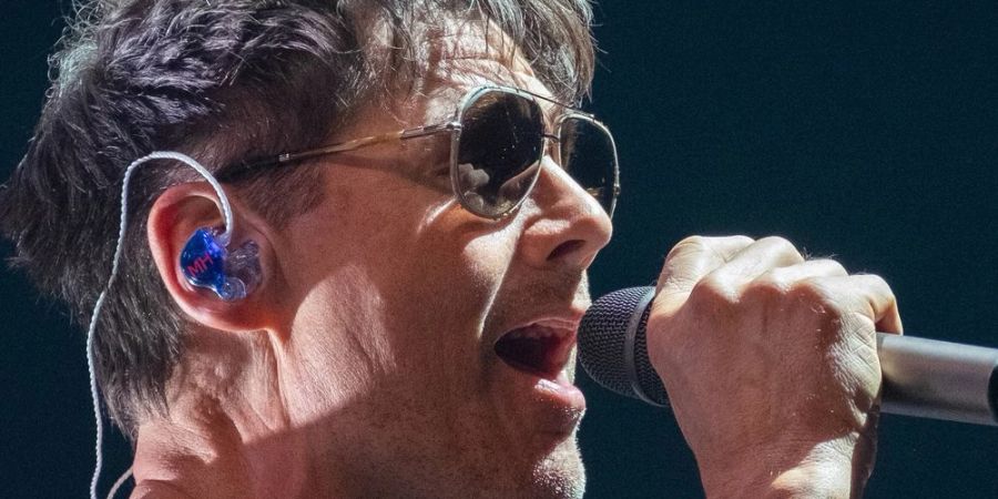 Sänger Morten Harket von a-ha während eines Auftritts im norwegischen Trondheim.