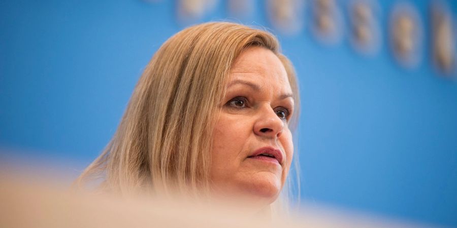 Nancy Faeser (SPD), Bundesministerin für Inneres und Heimat, bei einer Pressekonferenz in Berlin.