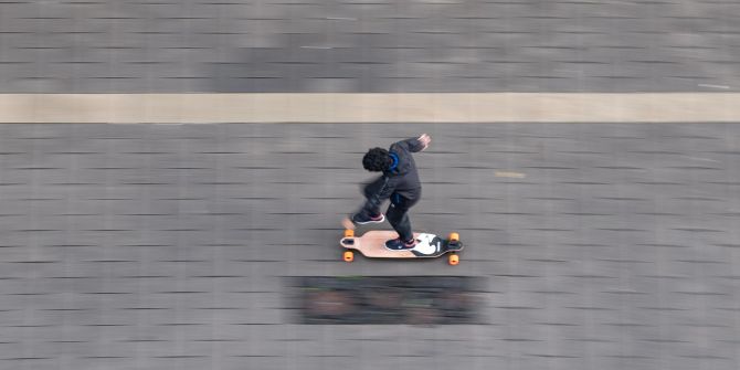 Skateboardfahrer Obenansicht