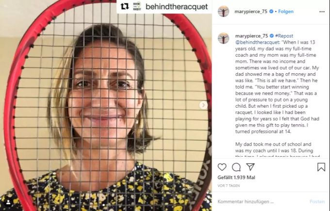 In einem Blog von «Behind the racquet» veröffentlicht sie ihre Geschichte. Mary Pierce