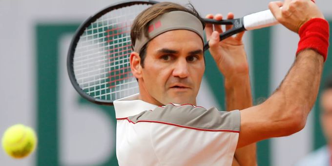 Roger Federer im Einsatz. Roger Federer