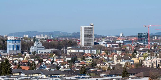 Blick auf die Gemeinde Ostermundigen. Ostermundigen.