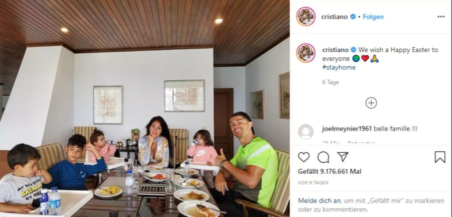 Cristiano Ronaldo postet gerne und häufig Bilder mit seiner Familie.