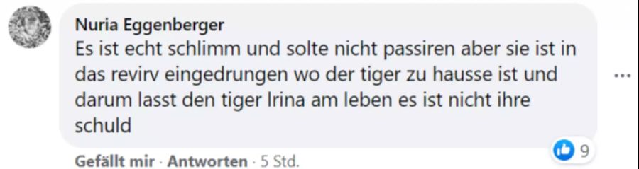 Sie nehmen die Tigerin in Schutz.